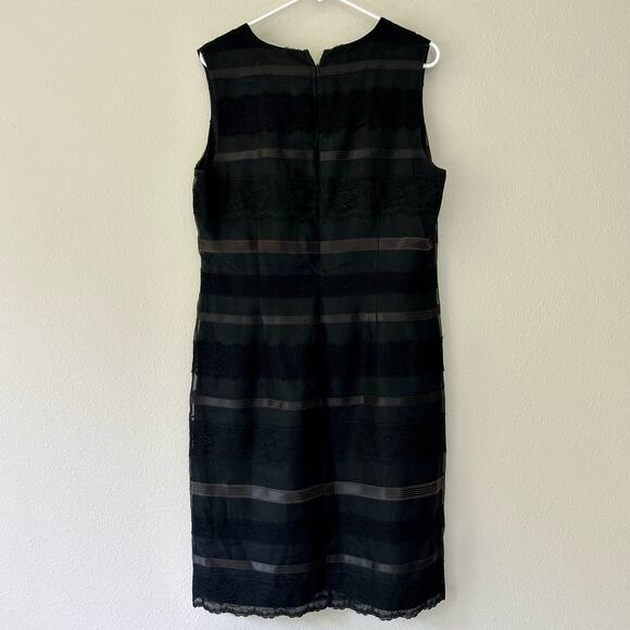 Vintage Maggy London striped silk sheath lace Whimsigoth goth Gothic emo Y2K 14 - Picture 10 of 13